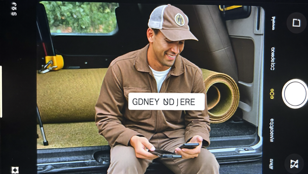 Flooring contractor in his van seeing a payment come through, how a flooring contractor gets paid faster